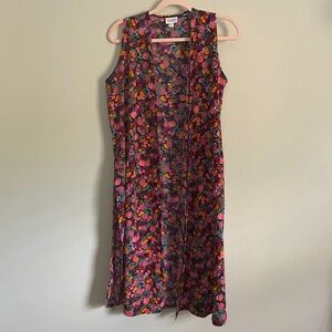 Lularoe Bright Floral Joy Longline Vest